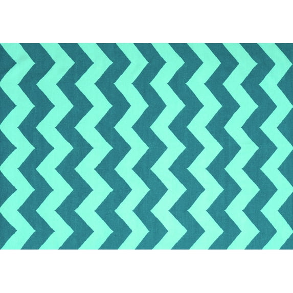 Ahgly Company Indoor Rectangle Abstract Turquoise Blue Contemporary Area Rugs, 6' x 9'