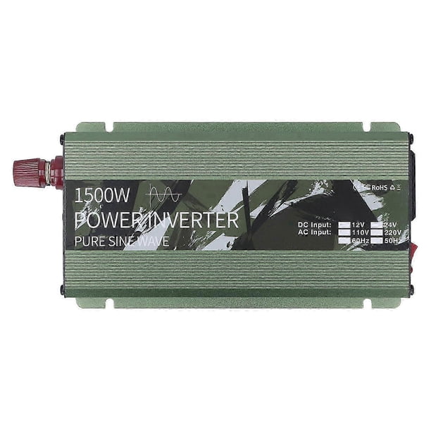 1500W Pure Sine Wave Inverter with Cooling Fan Multi Protection DC12V to AC220V Solar Power Car Inverter