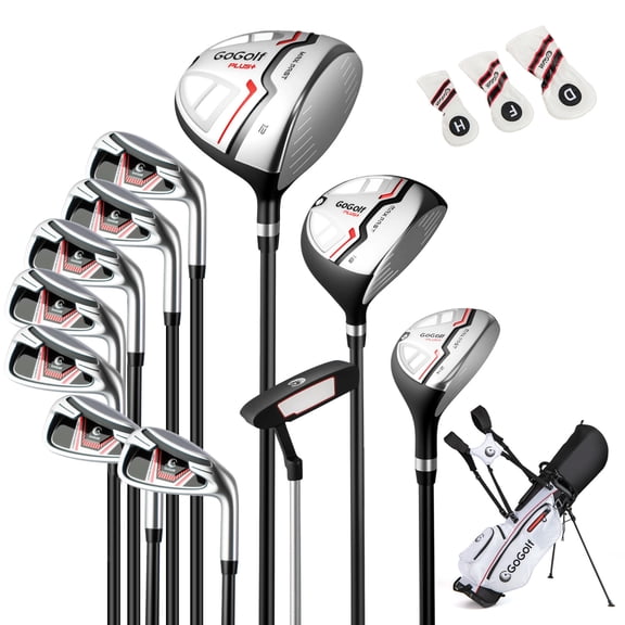 Women's Complete Golf Club Set with Bag, Headcovers, Putter, Graphite Shafts, Red