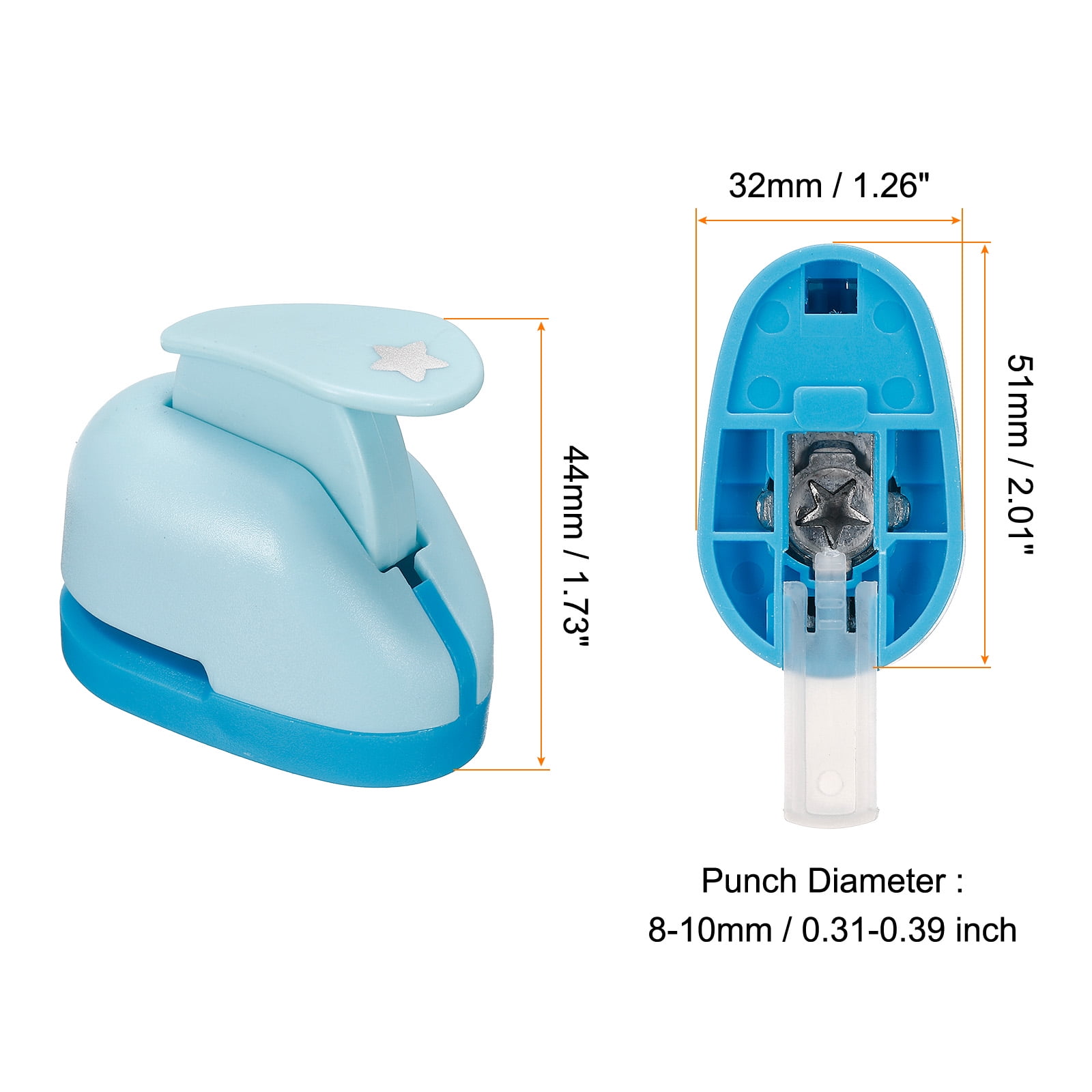 1.7 x 2.8 Paper Punch Shapes Mini Hole Puncher Windmill for DIY Craft, Blue | Harfington