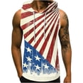 thumbnail image 2 of Lilgiuy American USA Flag Tank Top for Men 3D Non Positioning Printing Sleeveless Head Drawstring Pocket Hooded Tank Top Casual T-shirt Top Blouse for Datings(Khaki,M), 2 of 5