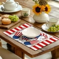 thumbnail image 6 of Gnome 4th of July Placemats Set of 4 Patriotic Stars Stripe Linen Table Mats 12x18 Inch America Memorial Day Independence Day Place Mats for Indoor Outdoor Party Dining Table, 6 of 6