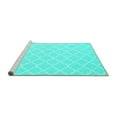 thumbnail image 2 of Ahgly Company Machine Washable Indoor Rectangle Trellis Turquoise Blue Modern Area Rugs, 2' x 4', 2 of 4