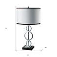 thumbnail image 3 of 29" Silver Metal Bedside Geo Table Lamp With White and Black Trim Classic Drum Shade, 3 of 6