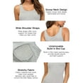 thumbnail image 3 of CARCOS 3 Packs Womens Tank Tops with Built in Shelf Bra Plus Size Basic Stretchy Padded Camisole Casual Layering Tanks Undershirt Black-White-Gray XL, 3 of 6