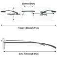 thumbnail image 2 of MAGIMODAC Anti Blue Light Reading Glasses Metal Rimless Blue Light Blocking Clear Ultralight Eyeglasses Eyewear Readers with Prescription (Gray, +2.0), 2 of 5