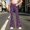 Purple, variant on Kids Girls School Uniform Flare Pants Dress Bottoms Leopard Lightweight Kids Pants Girls Trousers 5-6T