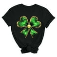 thumbnail image 4 of FRSASU T-Shirt de la Saint-Patrick pour Femmes, Imprimé Amusant, Grande Taille, Manches Courtes, Col Rond, Tendance, Noir G(L), 4 of 5