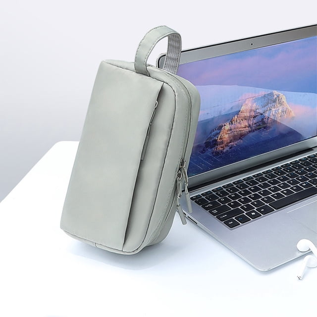 Fwttom Sac de Rangement Multifonctionnel pour Accessoires Numériques - Sac de Rangement Portable à Grande Capacité avec Cloison - Sac de Rangement Portatif Résistant à l'Eau