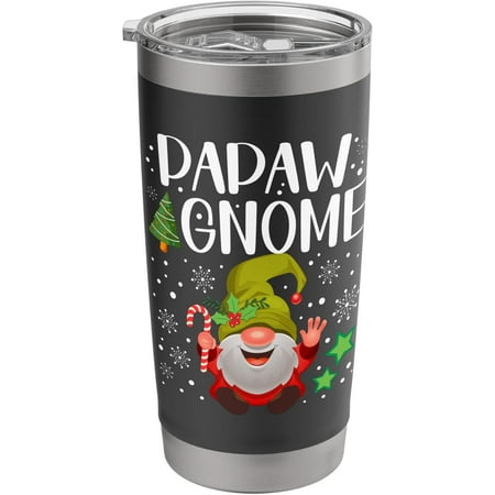 

Papaw Gnome Christmas Family Matching Gnomes Dad Grandpa Stainless Steel Insulated Tumbler Black 20 oz