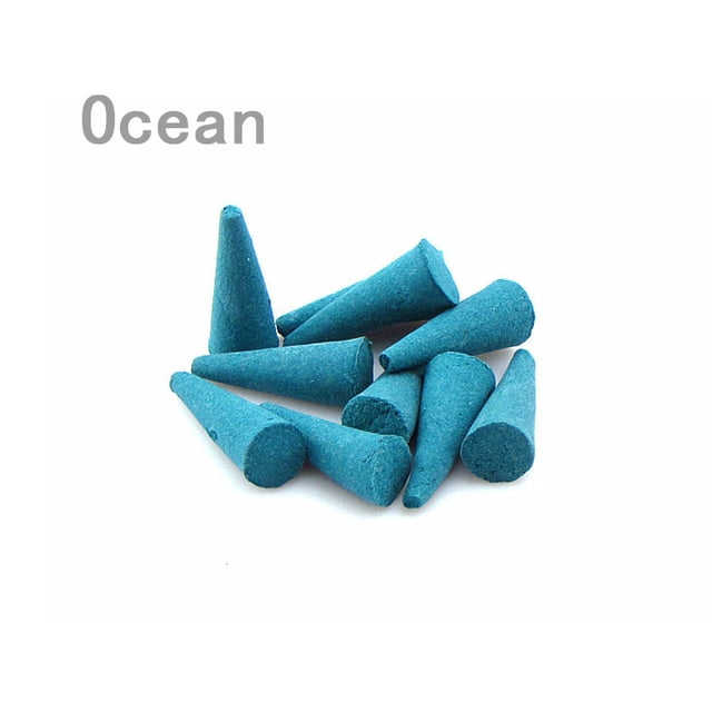 Xiao Hua Conos de incienso de 150 g (aproximadamente 160 unidades), conos de incienso con soporte, aromas naturales, para meditación, relajación y purificación espiritual, océano