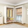 thumbnail image 6 of White Rack With Beige Cover Metal Garment Clothing Rack, 6 of 7