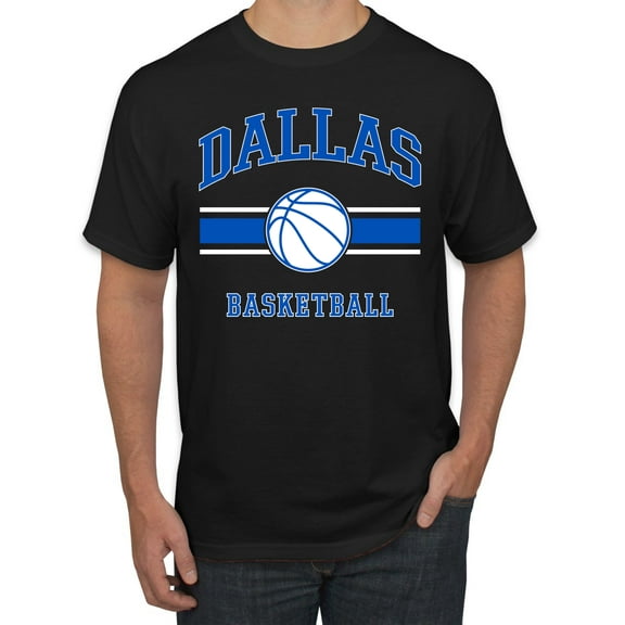 Wild Bobby City of Dallas DAL Basketball Fantasy Fan Sports Men's T-Shirt, Black, Small