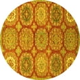 thumbnail image 1 of Ahgly Company Indoor Round Abstract Yellow Modern Area Rugs, 5' Round, 1 of 4