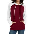 thumbnail image 2 of Mlzmgr Hoodies for Women Pullover Drawstirng Regular Fitted Sweatshirts Color Blocked Casual Sports Shirts, 2 of 7