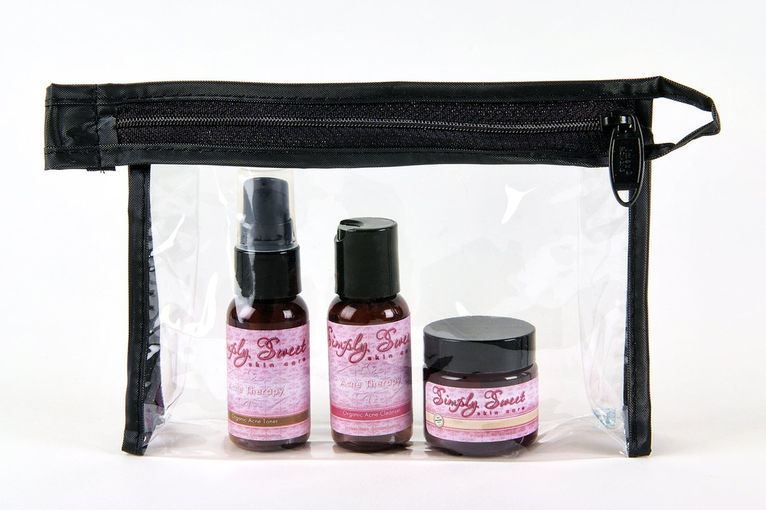 Acne Therapy KIT (1oz Set with Bag) Facial Cleanser Toner Moisturizer