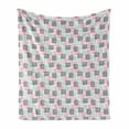 thumbnail image 1 of Geometric Soft Flannel Fleece Throw Blanket, Horizontal and Vertical Stripes with Rectangles Vaporwave Colors, Cozy Plush for Indoor and Outdoor Use, 50" x 60", Baby Pink and Baby Blue, by Ambesonne, 1 of 5