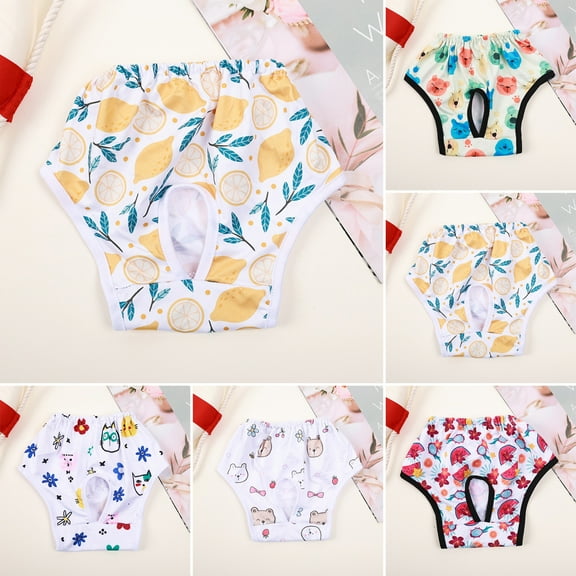 sunsanly Pet Menstrual Pant Female Dog Diaper Shorts Sanitary Pants Elastic Physiological Panties Cartoon Pattern Breathable Puppy Underwear