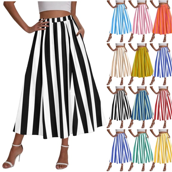 Maoxin Women Skirt Women's Summer Sexy Fashion Solid Color Elastic Waist Skirt ,Pink,S