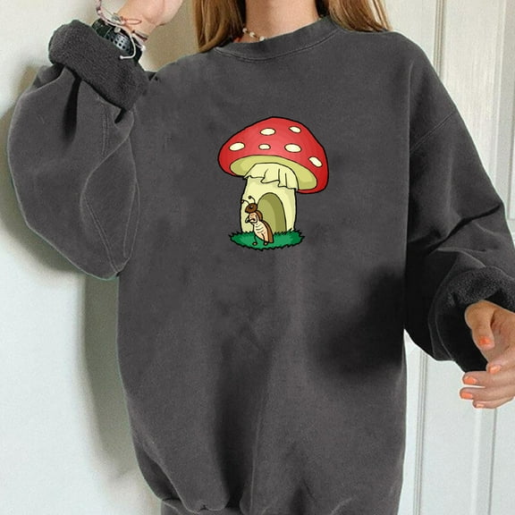 kayannuo Fall Clothes For Women Women Casual Fashion Printed Pullover O-Neck Long-Sleeved Sweater Gray