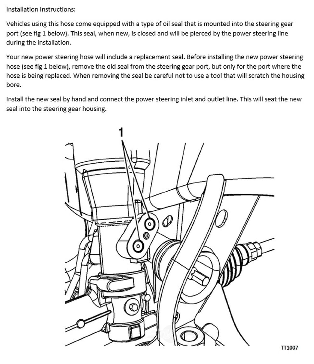Sunsong 3401973 Power Steering Pressure Line Hose Assembly