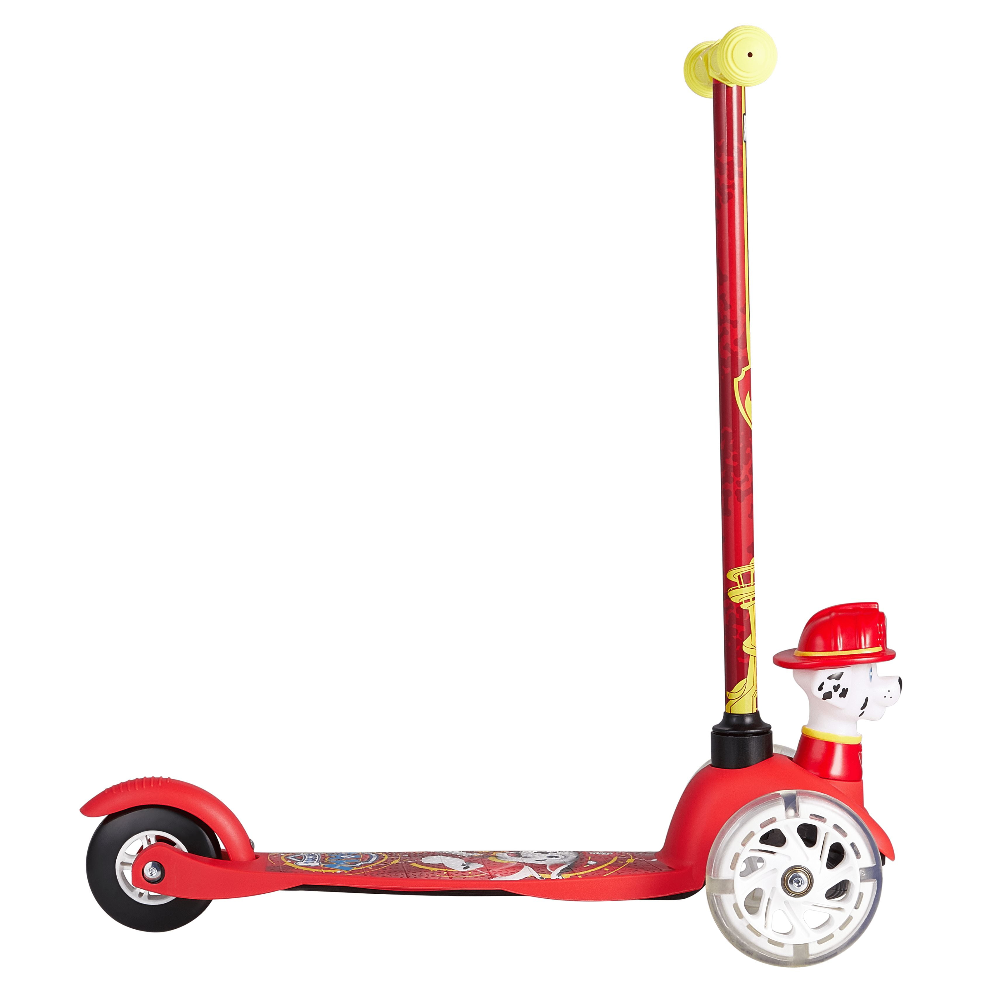 Paw Patrol Marshall Ride-N-Glide Buddies 3D Toddler Scooter, 3 Wheel Scooter for Kids Ages 3+, Red