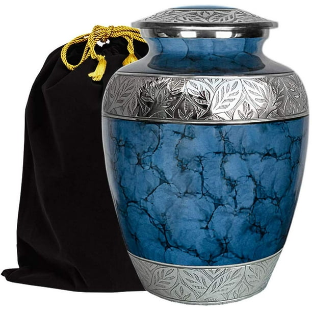 Majestic Extra Large Dark Blue Adult Urns For Cremation Ashes In Home For up to 300 lb Person