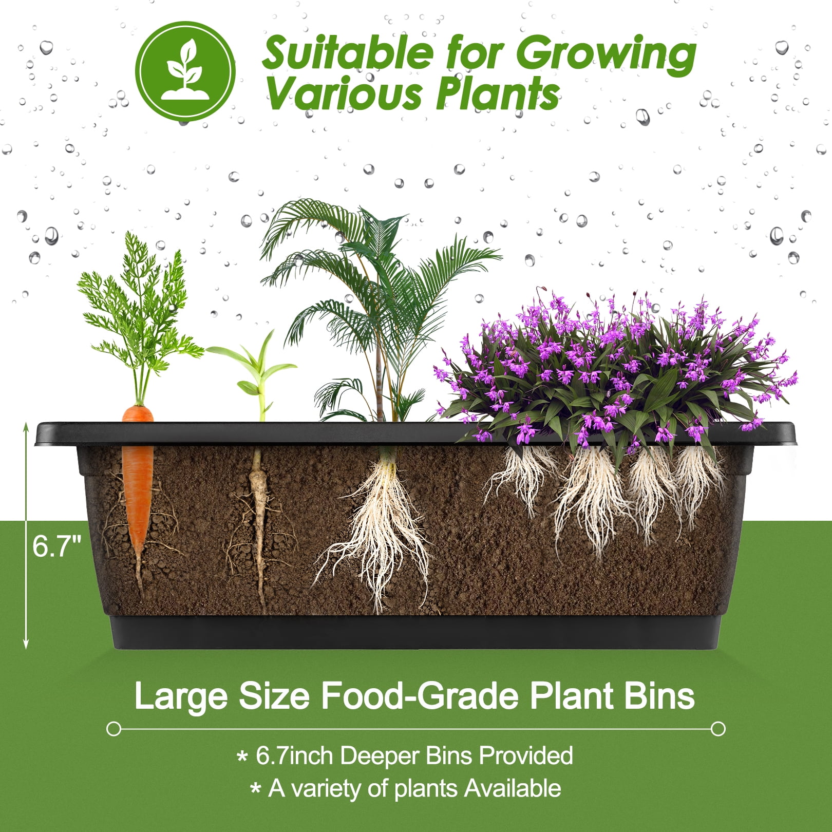 Funcid 4 ft Vertical Garden with Removable Locking Wheels 5-Tier Raised Garden Bed Planter Box for Patio Balcony Flower Herb Freestanding Garden Planter - 30"×26"×48"