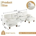 thumbnail image 2 of UBesGoo 111" Modular Sectional Sofa with Double Chaise, U-Shaped Cloud Corduroy Couch, 4 Seat Sofa Lounge Sleeper Furniture for Living Room, Off White, 2 of 11