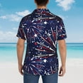 thumbnail image 6 of Daiia Red White Blue Fireworks 1 Hawaiian Shirt for Men Gentle Cotton Regular Short Sleeve Casual-Large, 6 of 9