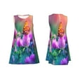 thumbnail image 7 of Honeii Wild flowers of clover and butterfly Print Women's Sleeveless Dress, Loose Fit Casual Dress for Women, Summer Fashion Dress, 7 of 7