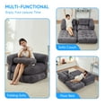 thumbnail image 6 of Puremind Folding Sofa Bed, Convertible Floor Couch for Adults and Kids, Corduroy Foldable Futon Sofa Bed with Armrest for Living Room/Bedroom, Gray, 6 of 8