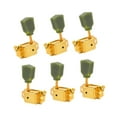 thumbnail image 3 of Almencla Guitar Tuning Pegs 3 Left and 3 Right String Tuning Pegs Semi Closed String Guitar Parts Keys Machine Heads Knobs Set Green Gold, 3 of 8