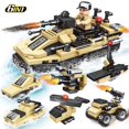 thumbnail image 1 of 6 In 1 Set Deformable Combination Bricks, Vehicle Swat Police Themed Aircraft Coper Fire Truck Construction Machinery Warship,Building Block Toys,Easy Assembly Educational Toys For Kids, 1 of 5