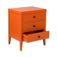 thumbnail image 2 of Webb 3-Drawer Wooden Nightstand by East at Main - Orange Solid Wood Accent Table / End Table with Black Accents (19x15x23), 2 of 6
