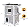 thumbnail image 3 of Demi Bonn 39" Cat House for Outdoor Cats, 2-Story Wood Cat Condo Weatherproof Cat Shelter with and Escape Door, Gray, 3 of 7
