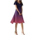 thumbnail image 2 of TACILIP Robes pour Femmes, Mode Robe à Manches Courtes Col en V Aguichant Imprimée Élégante Décontractée Confortable Toutes Occasions, Cadeaux pour Femmes, 2 of 6