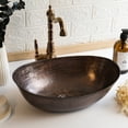 thumbnail image 6 of 12" Handmade Hammered 100% Solid Green Patina Copper Bathroom Vessel Sink Bowl – Countertop Basin for Vanity & Powder Room | Eco-Friendly Rustic Copper Sink, 6 of 13