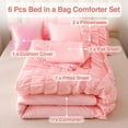 NTBED Chic Ruffled Twin Size Comforter Set for Teens Girls Kids, Pink