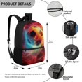 thumbnail image 5 of Uourmeti Flame Soccer Design Spacious Storage Backpack, 17 Inch Smooth Zipper School Backpack High Quality Student Bookbag for Adults, 5 of 6