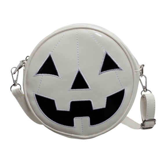 Floleo Halloween Devil Pumpkin Chain Crossbody Bag, Trendy Faux Leather Shoulder Handbag for Women, Spooky Gothic Party Clutch