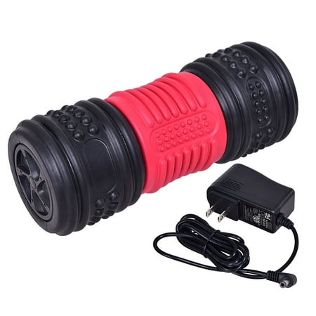 Gymax 4 Speed Rechargeable Electric Vibrating Massage Foam Roller Muscle
