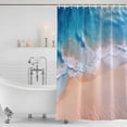 thumbnail image 4 of Blue Beach Waterproof Fabric Shower Curtain,Summer Ocean Coastal Nautical Seaside Waterproof Fabric Shower Curtain for Bathroom Curtains Bathtubs Hotel Shower Curtains with 12 Hooks Standard 60x72, 4 of 8