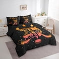thumbnail image 4 of Homewish Ice Hockey Sports Bedding Comforter Set 7pcs for Kid, Sports Player Queen Bedding Sets, Black Orange Cartoon Theme Reversible Queen Sheet Sets, Luxury Bedroom Decor, 4 of 8