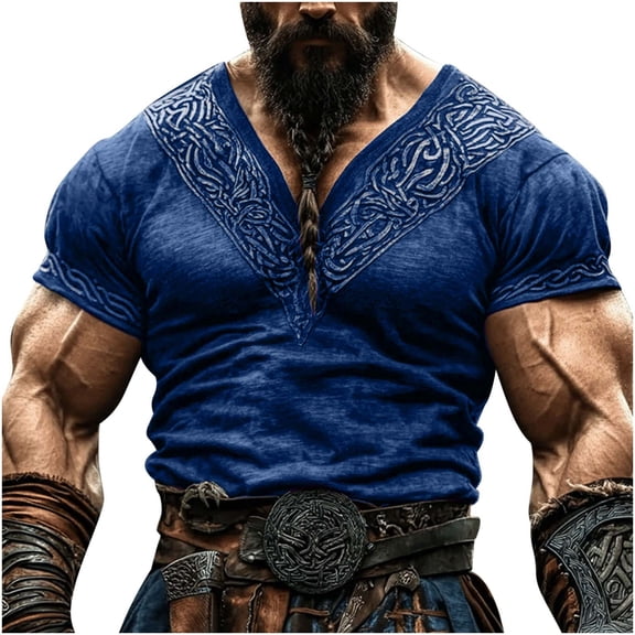 Going Out Shirts for Mens Fall Summer Short Sleeve Vneck Graphic Slimming Tunic Victorian Renaissance Peasant Steampunk Tops Shirt Blouse Mens 2026 Clothes