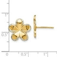 thumbnail image 2 of 14k Yellow Gold Textured Polished With Rhodium Flower Post Earrings 15x15mm Wide Stud Earring for Women, 2 of 2
