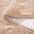 thumbnail image 4 of SUSUZI 5' x 7' Shaggy Area Rug, 2 Inch Thick Fluffy Plush Carpet with Non-Slip PVC Back, Soft Polypropylene Floor Rug for Bedroom Living Room Kids Room Home Décor, Light Tan, 4 of 7