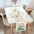 thumbnail image 2 of Waterclor Xmas Tree Teal Truck Christmas Table Runner, Seasonal Snowflakes Winter Holiday Kitchen Dining Table Decoration for Indoor Outdoor Home Party Decor 13 x 48 Inches, 2 of 4