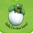 thumbnail image 4 of Inktastic Hello, I'm New Here Cute Baby Turtle Boys or Girls Baby Bib, 4 of 4