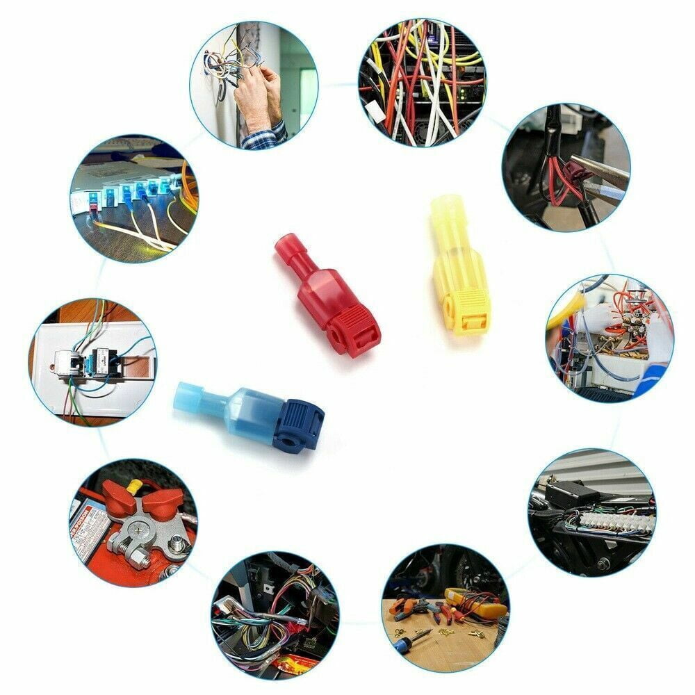 240Pcs Quick Splice T-Tap Insulated Crimp Terminals Kit Spade Wire Connectors US